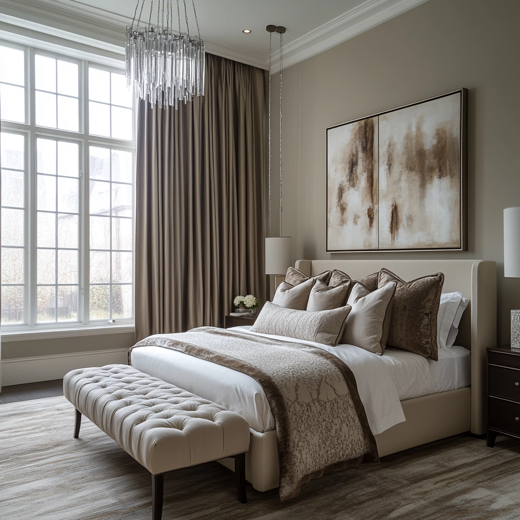 bedroom with dark grey carpet 49