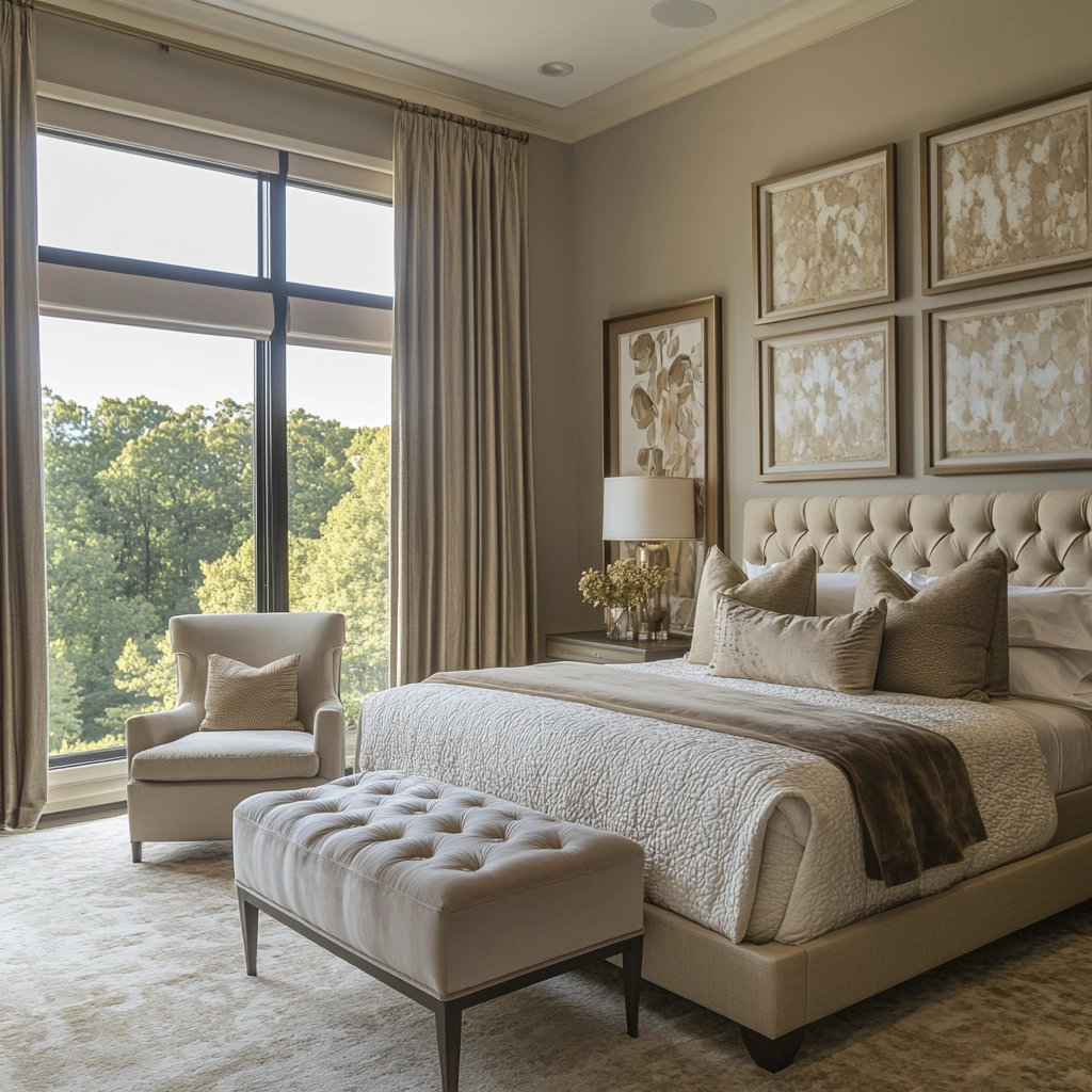 bedroom with dark grey carpet 52