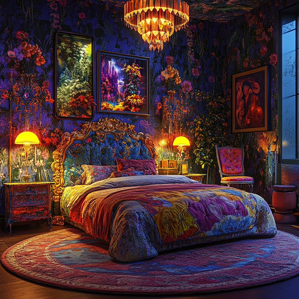 bedroom with dark grey carpet 53