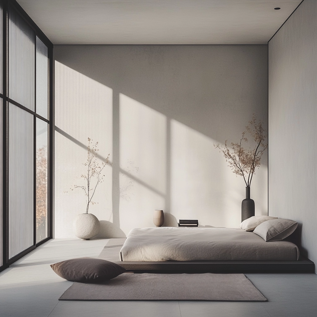 bedroom with dark grey carpet 69