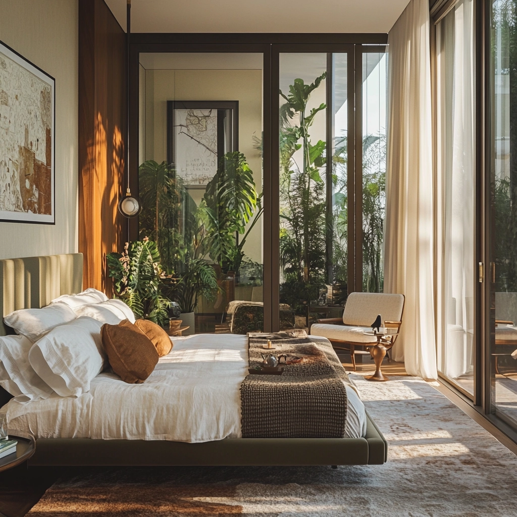 bedroom with dark grey carpet 75