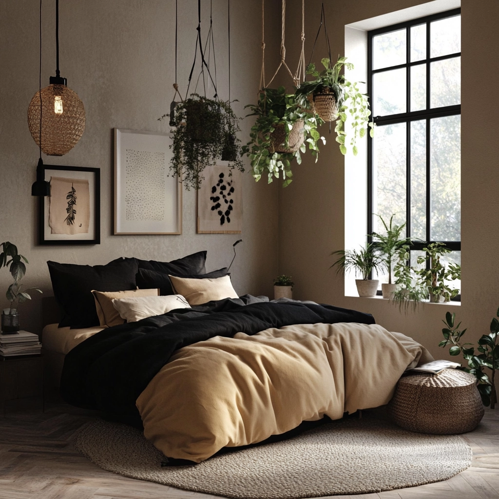 beige and black bedroom ideas 22