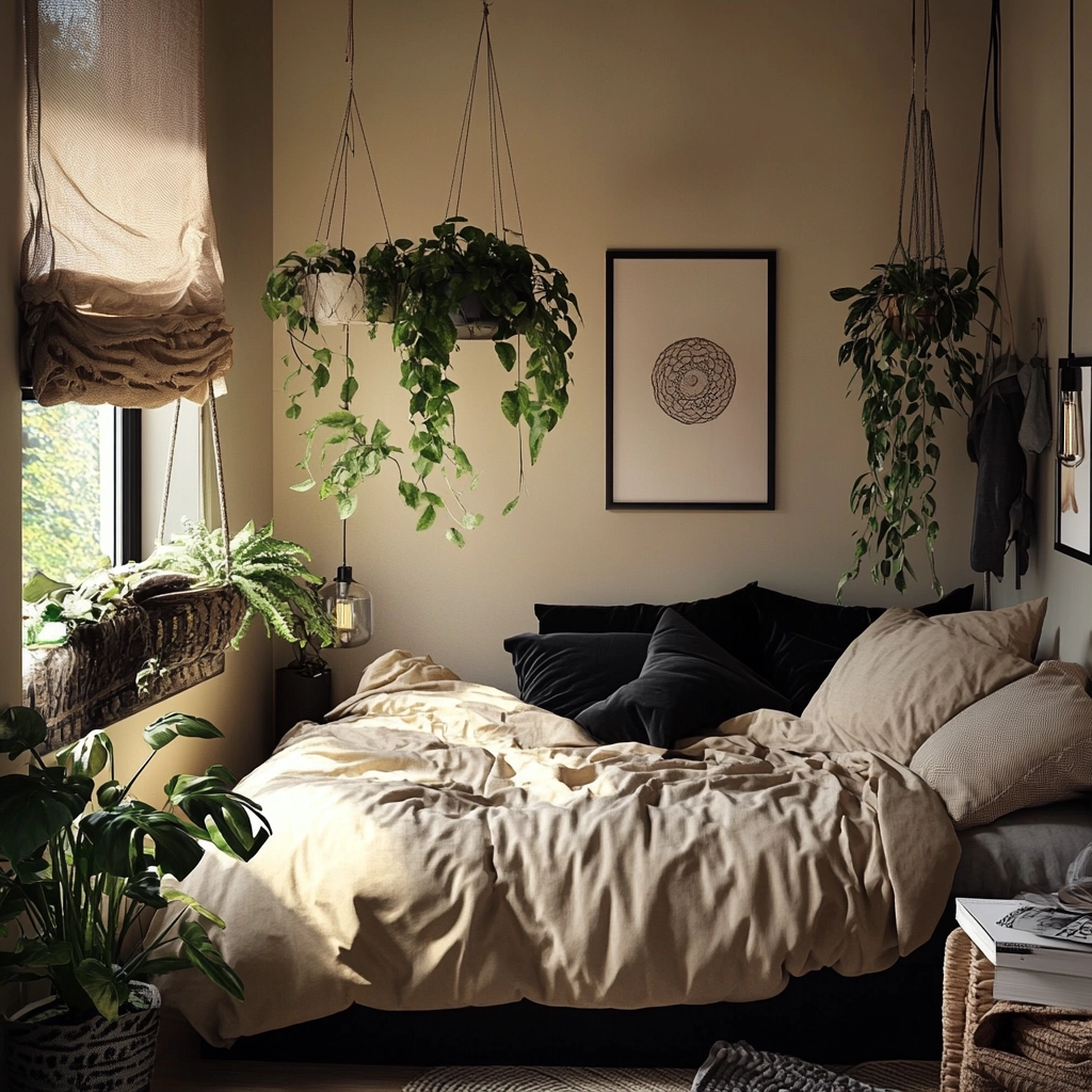 beige and black bedroom ideas 24
