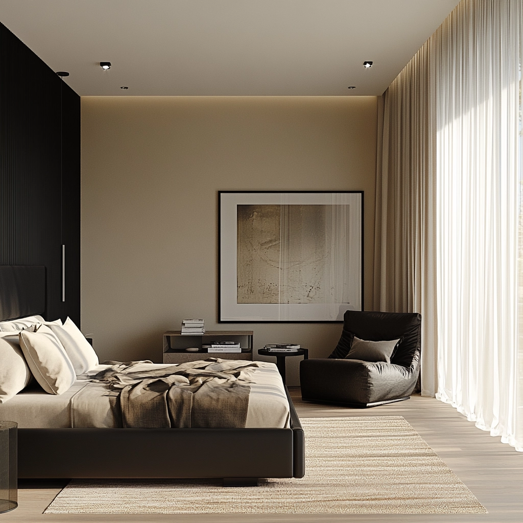 beige and black bedroom ideas 36