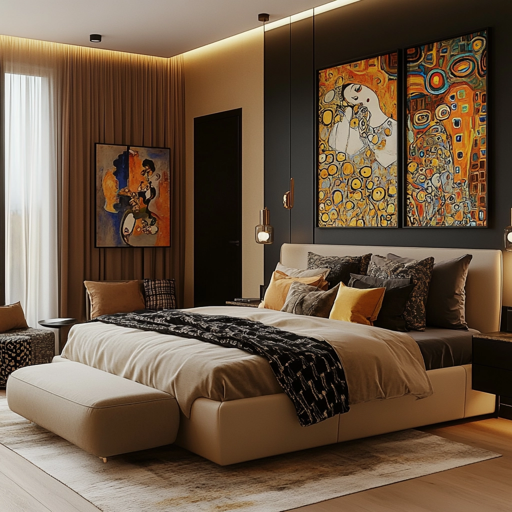 beige and black bedroom ideas 47