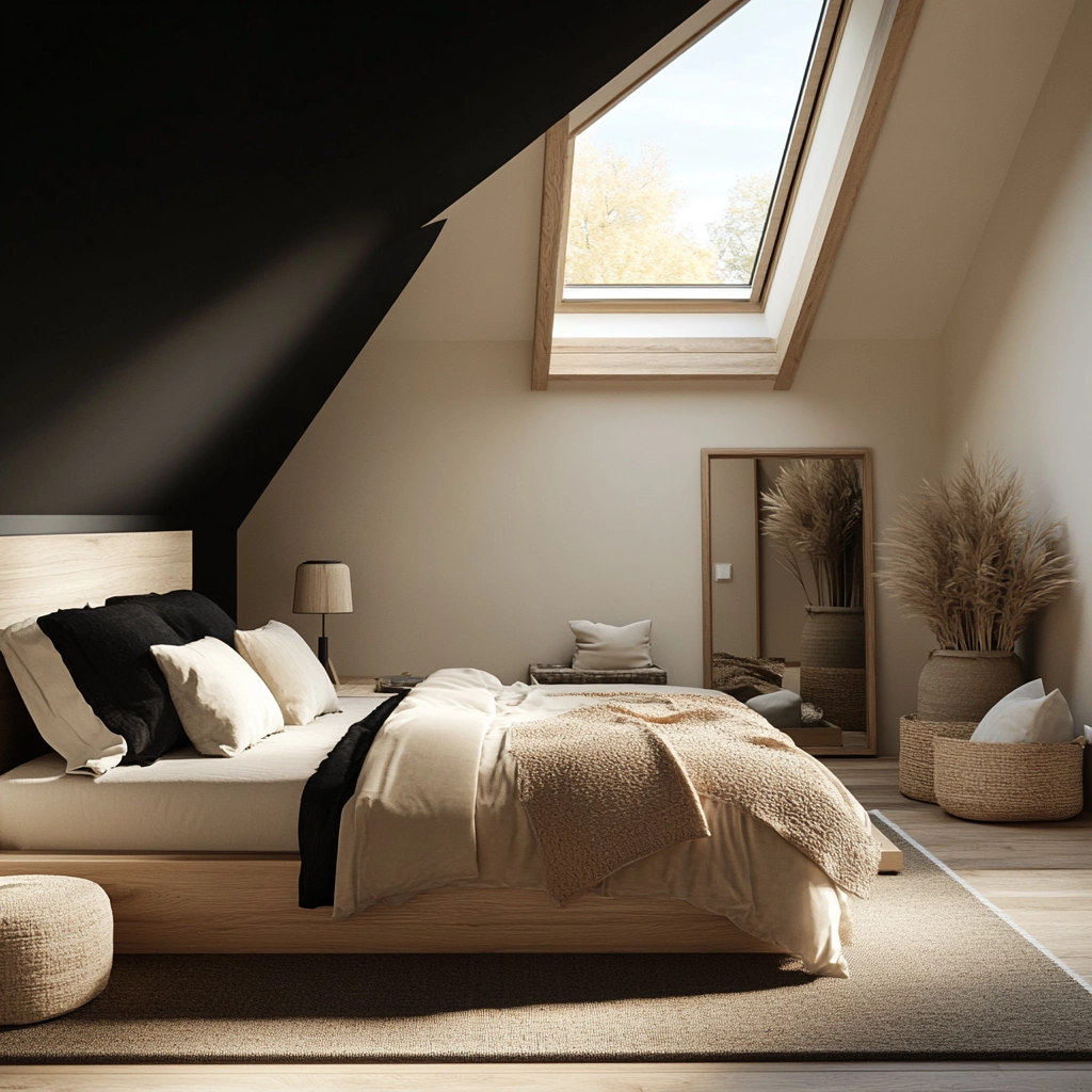 beige and black bedroom ideas 60