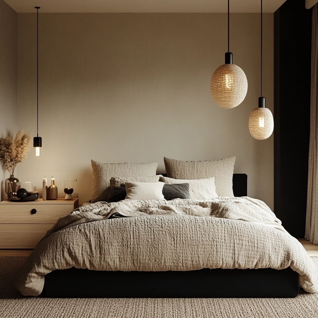 beige and black bedroom ideas 7