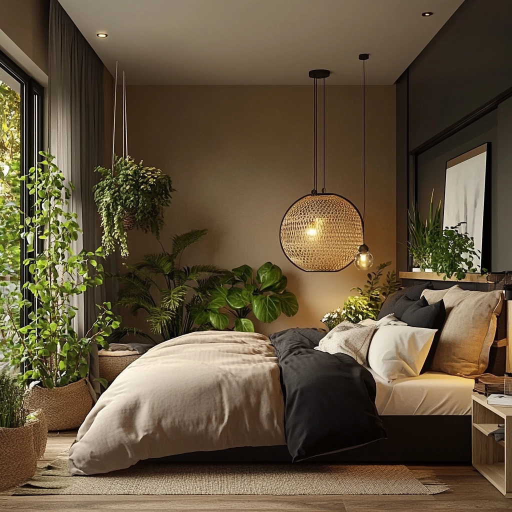beige and black bedroom ideas 70