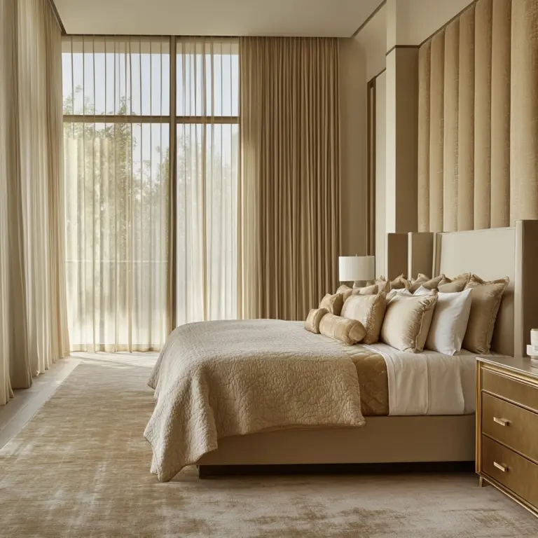 beige and gold bedroom 1