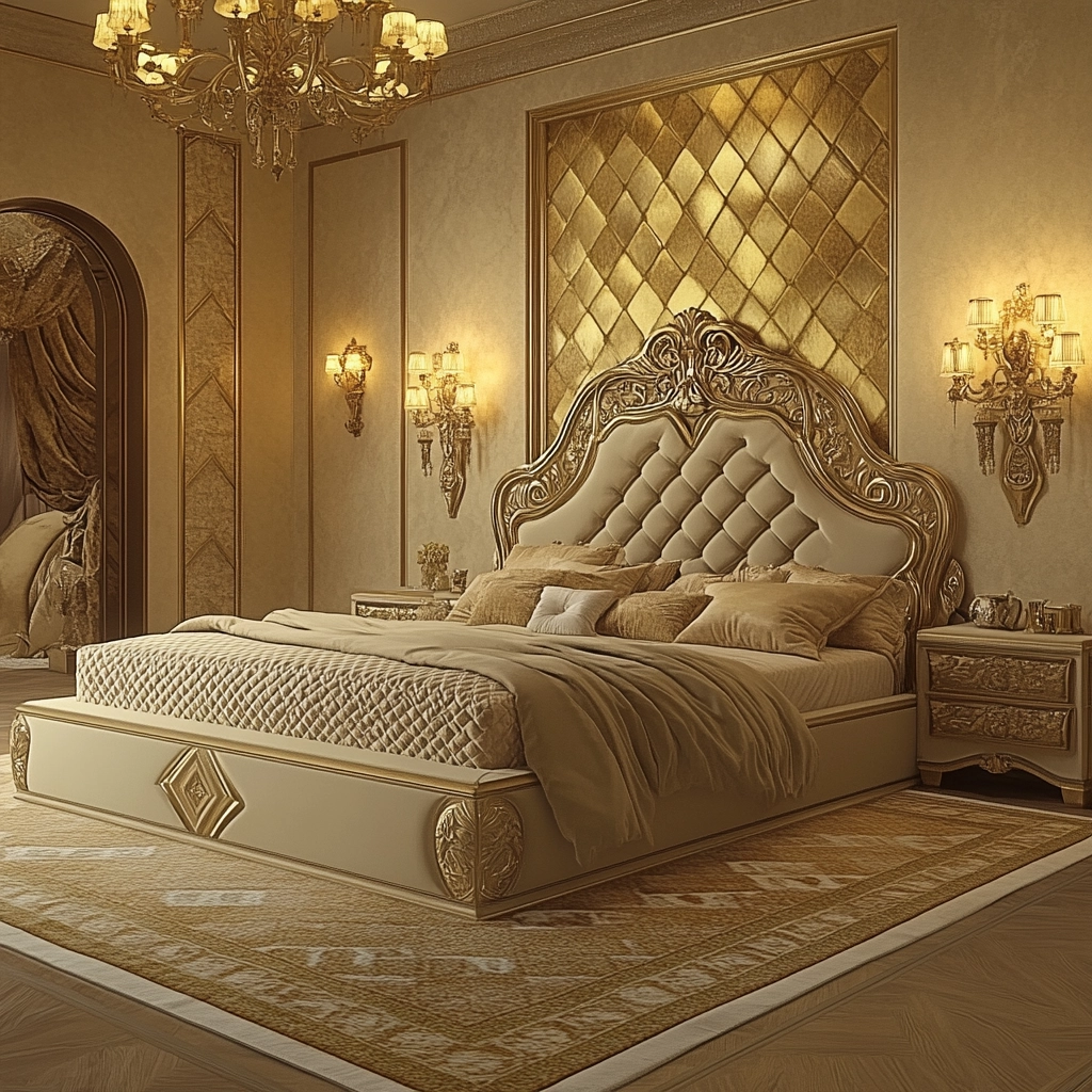 beige and gold bedroom 10
