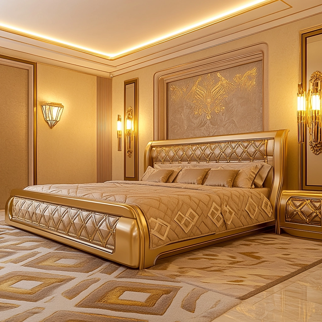 beige and gold bedroom 11