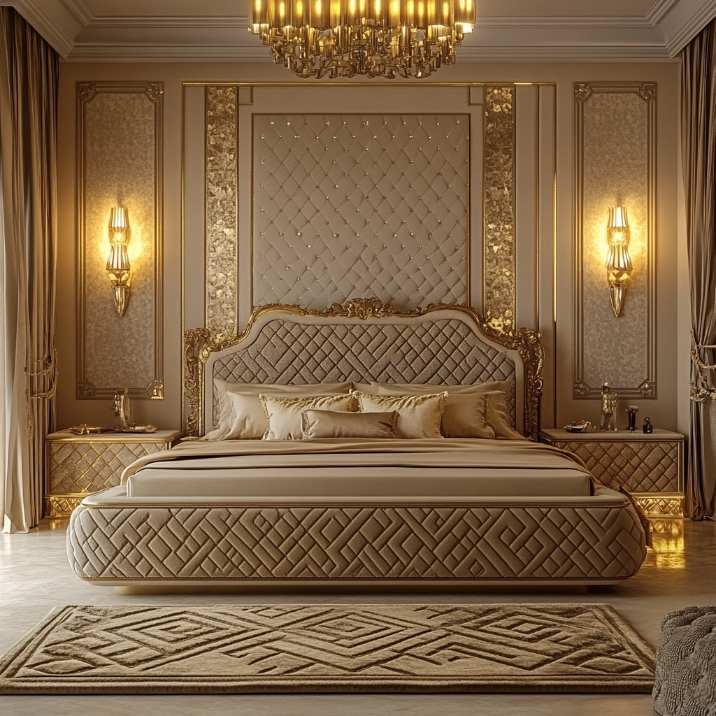 beige and gold bedroom 12