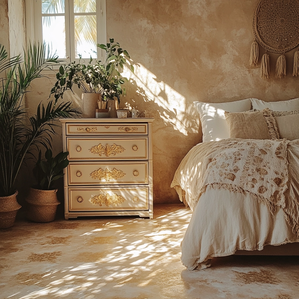 beige and gold bedroom 14