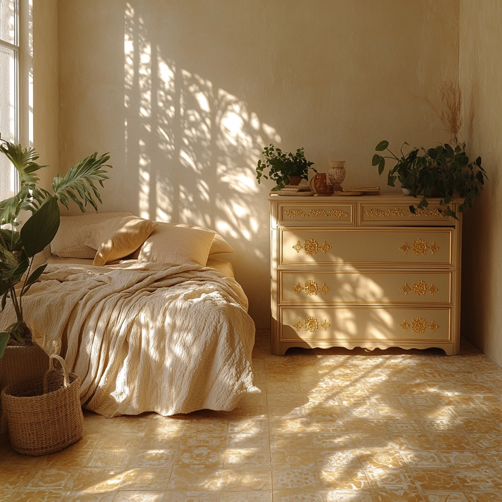 beige and gold bedroom 15