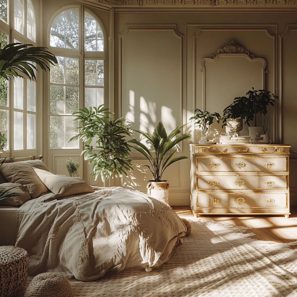 beige and gold bedroom 16