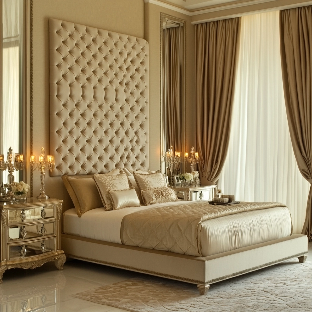 beige and gold bedroom 18