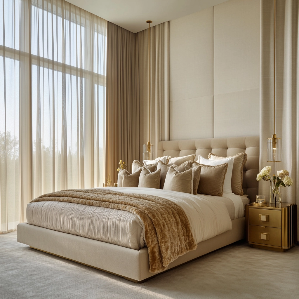 beige and gold bedroom 2