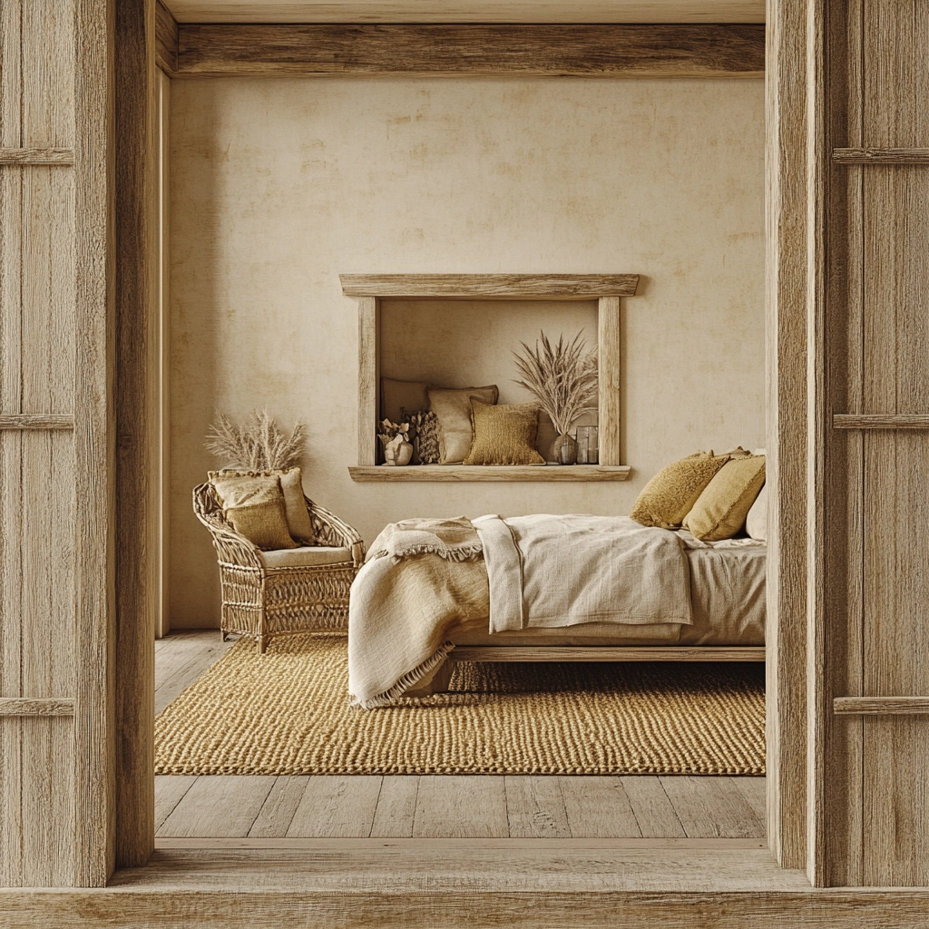 beige and gold bedroom 24