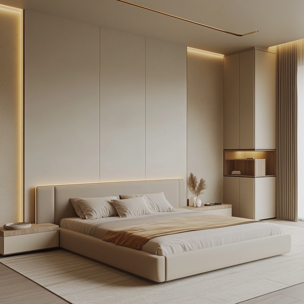 beige and gold bedroom 25
