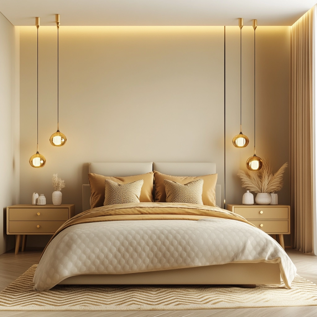 beige and gold bedroom 34