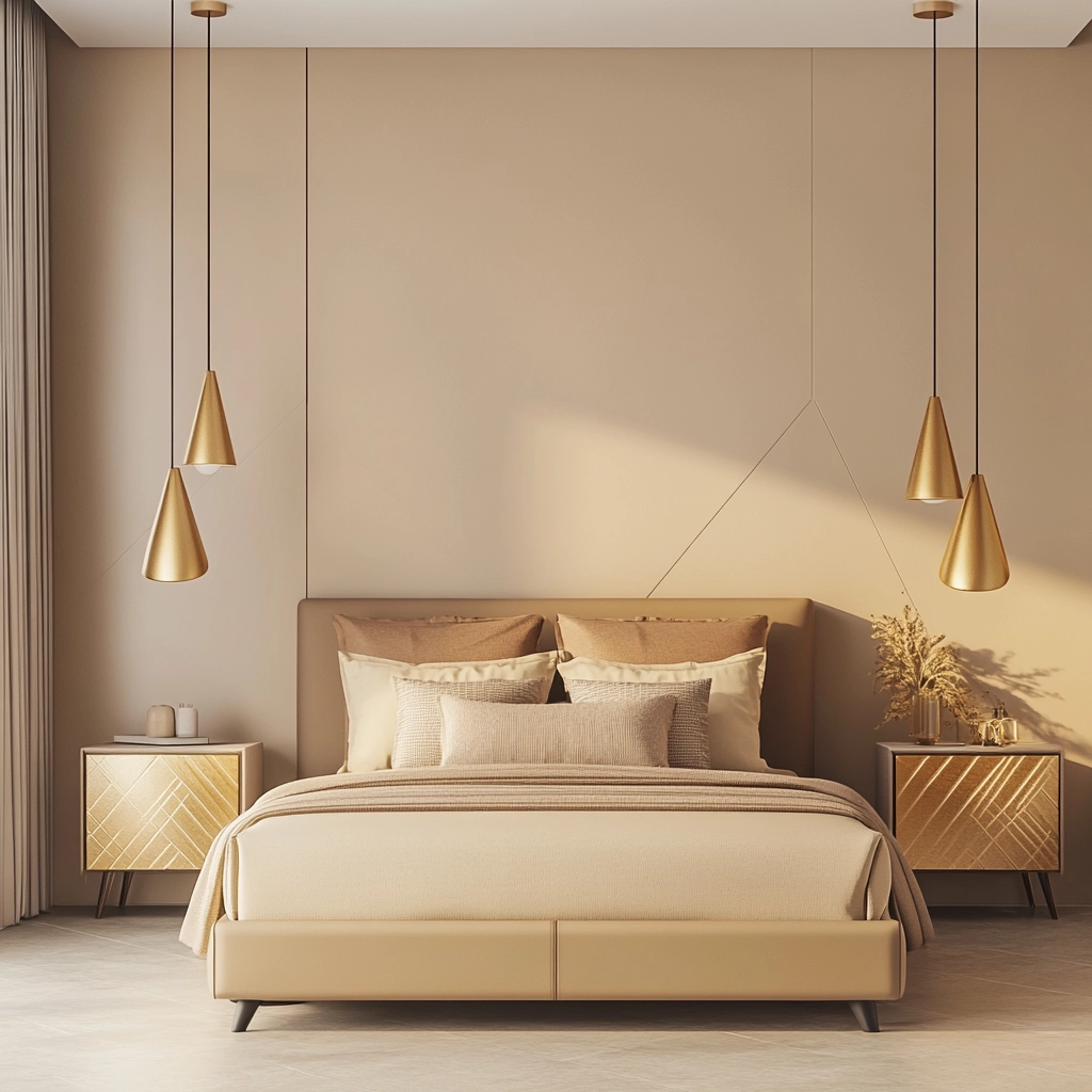 beige and gold bedroom 36