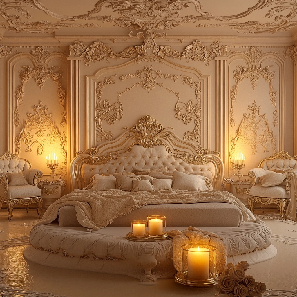 beige and gold bedroom 37