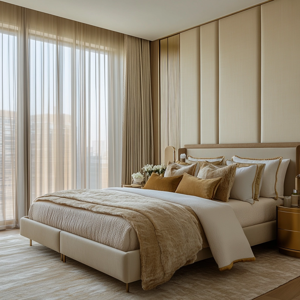 beige and gold bedroom 4