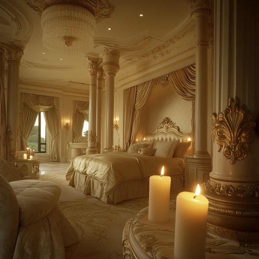 beige and gold bedroom 40