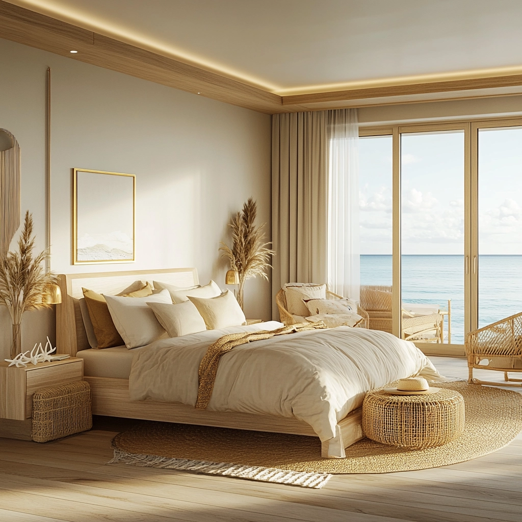 beige and gold bedroom 52