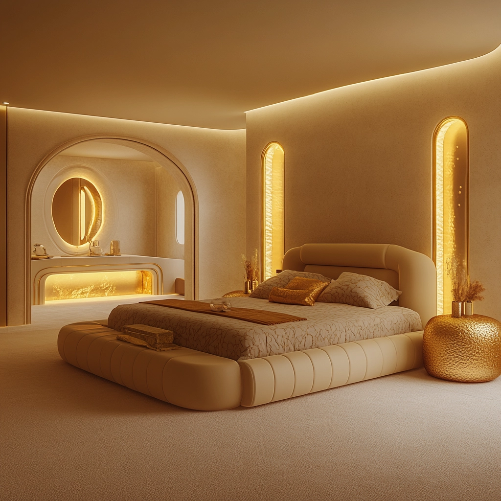 beige and gold bedroom 53