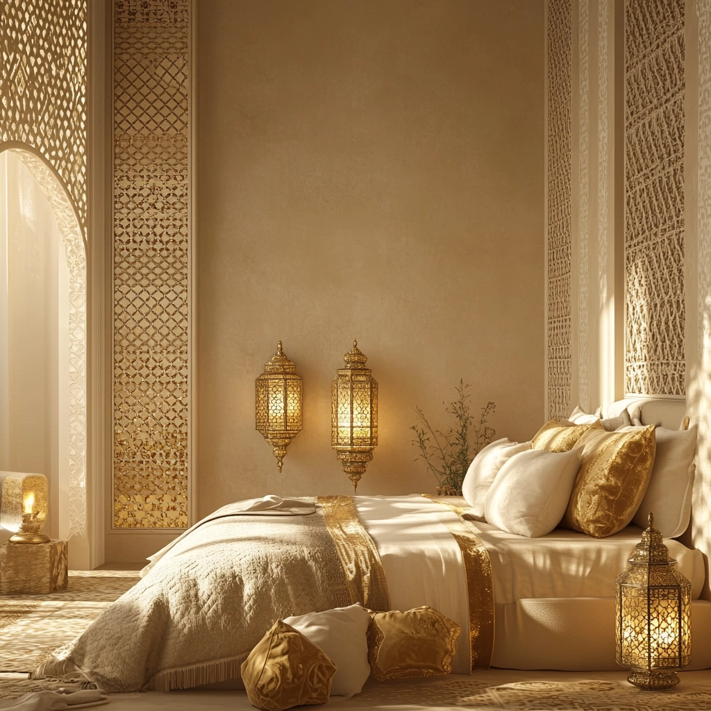 beige and gold bedroom 66