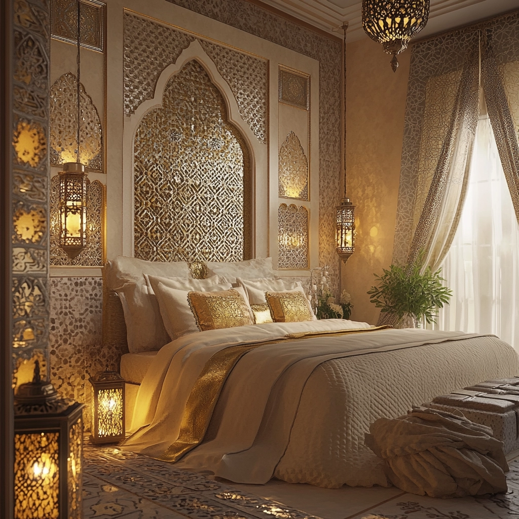 beige and gold bedroom 68