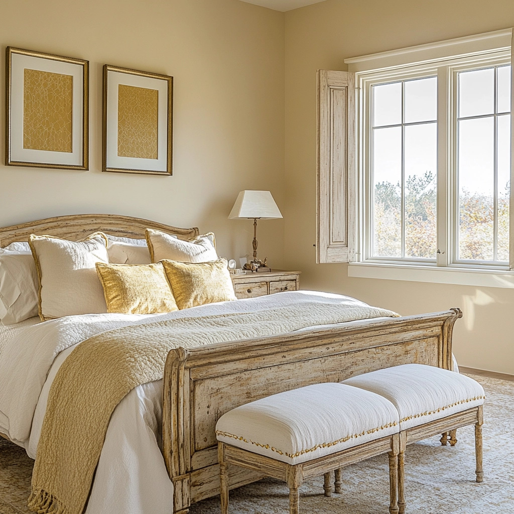 beige and gold bedroom 69
