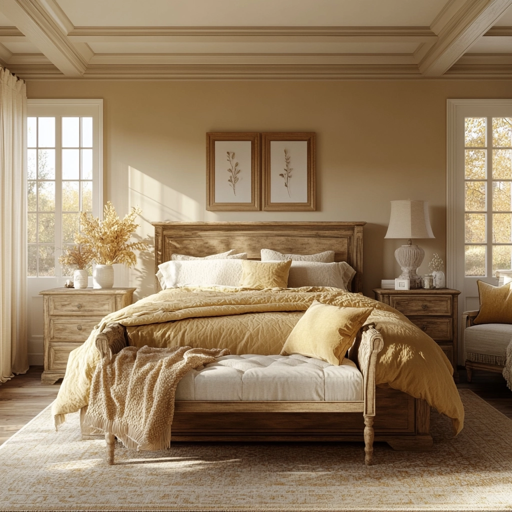 beige and gold bedroom 72