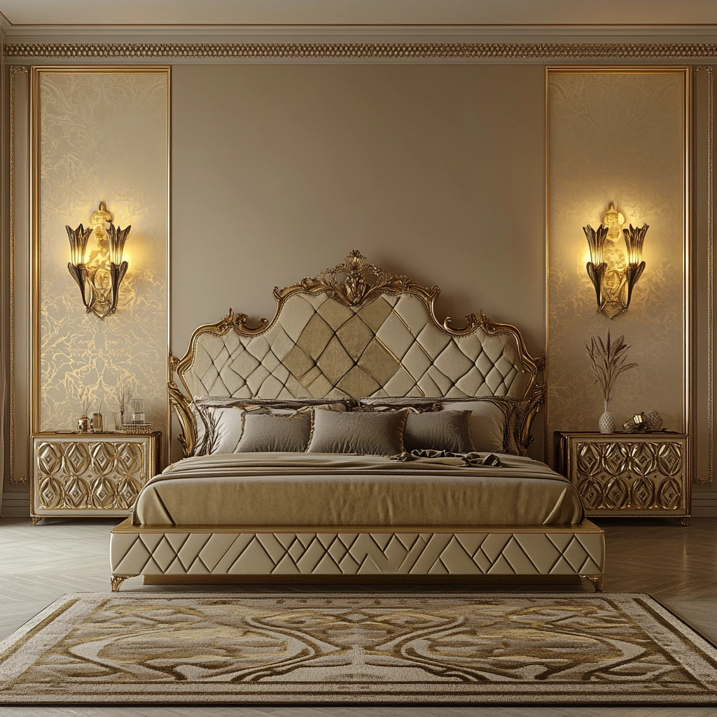 beige and gold bedroom 9