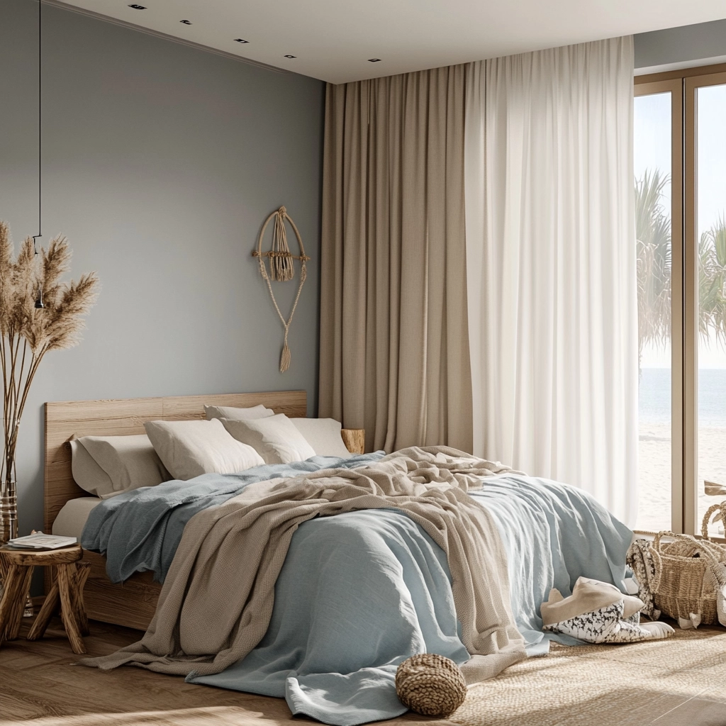 beige and grey bedroom 34