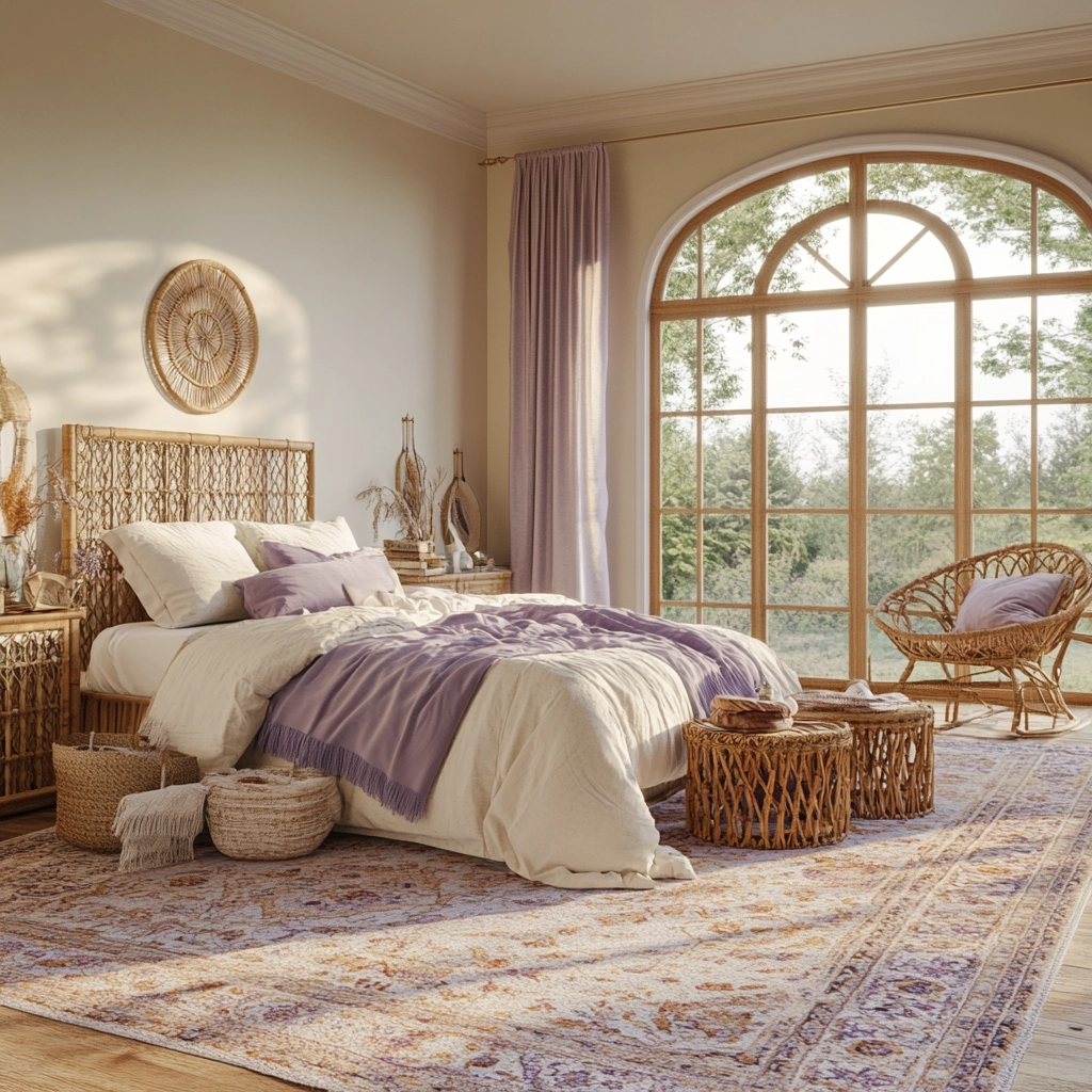 beige and lavender bedroom 12