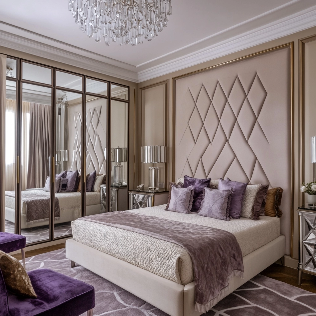 beige and lavender bedroom 15