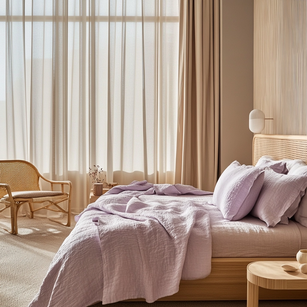 beige and lavender bedroom 2