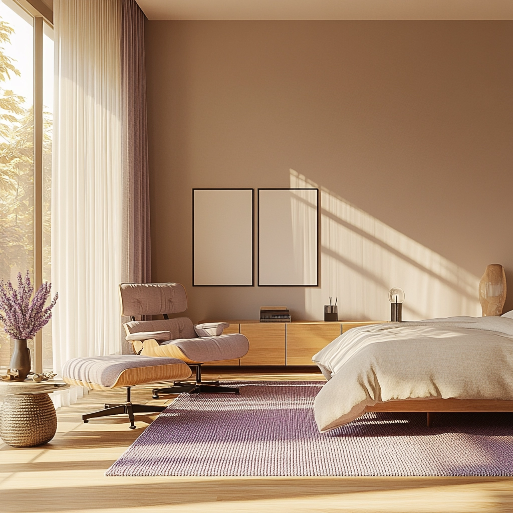 beige and lavender bedroom 21