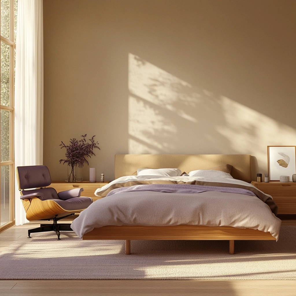 beige and lavender bedroom 22