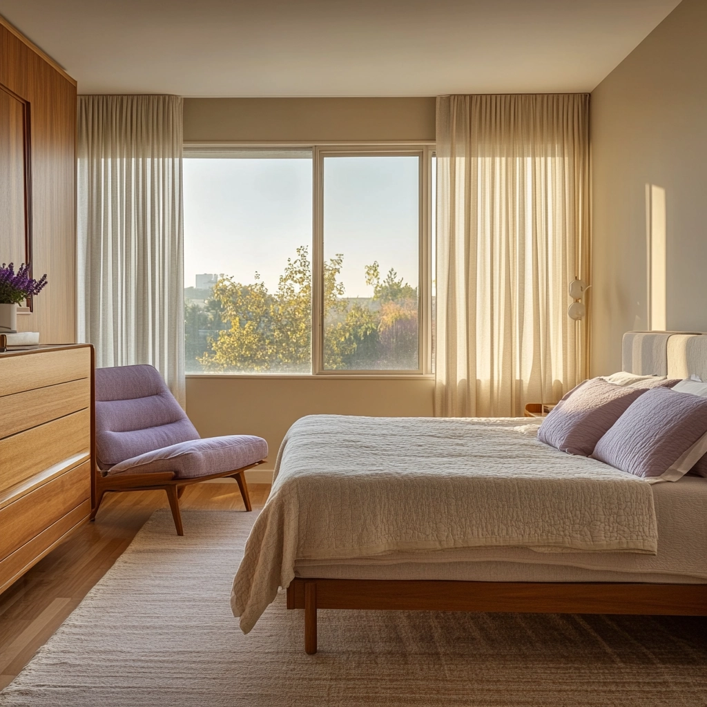 beige and lavender bedroom 23