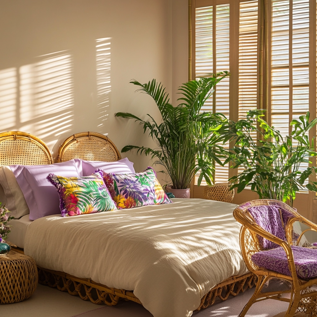 beige and lavender bedroom 26