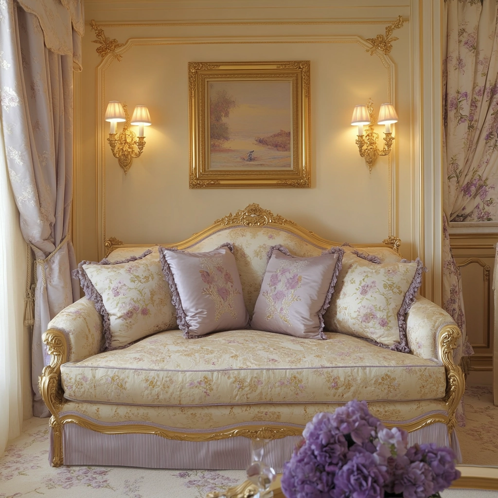 beige and lavender bedroom 36