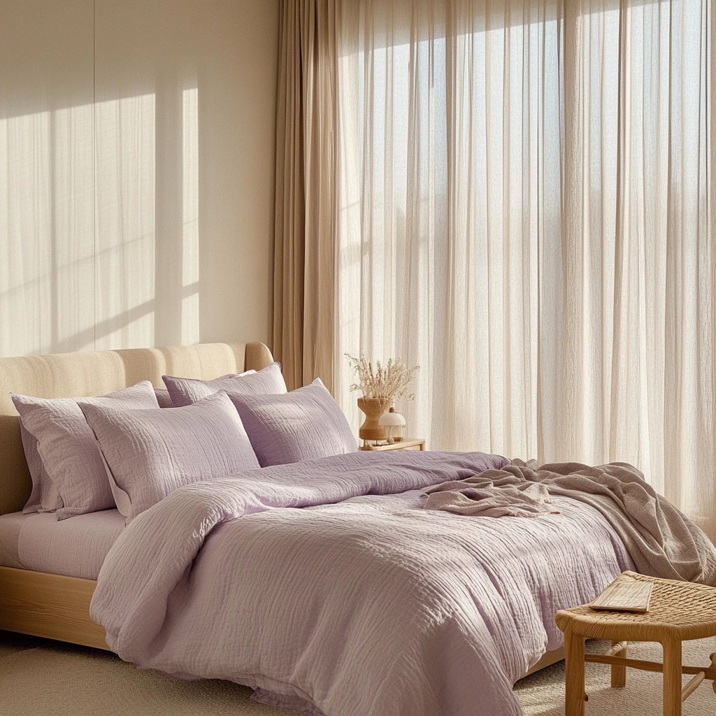 beige and lavender bedroom 4