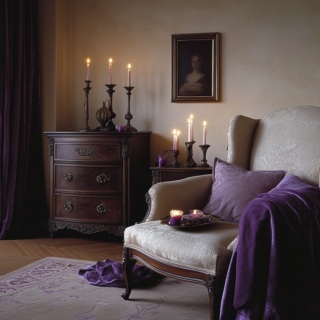 beige and lavender bedroom 60