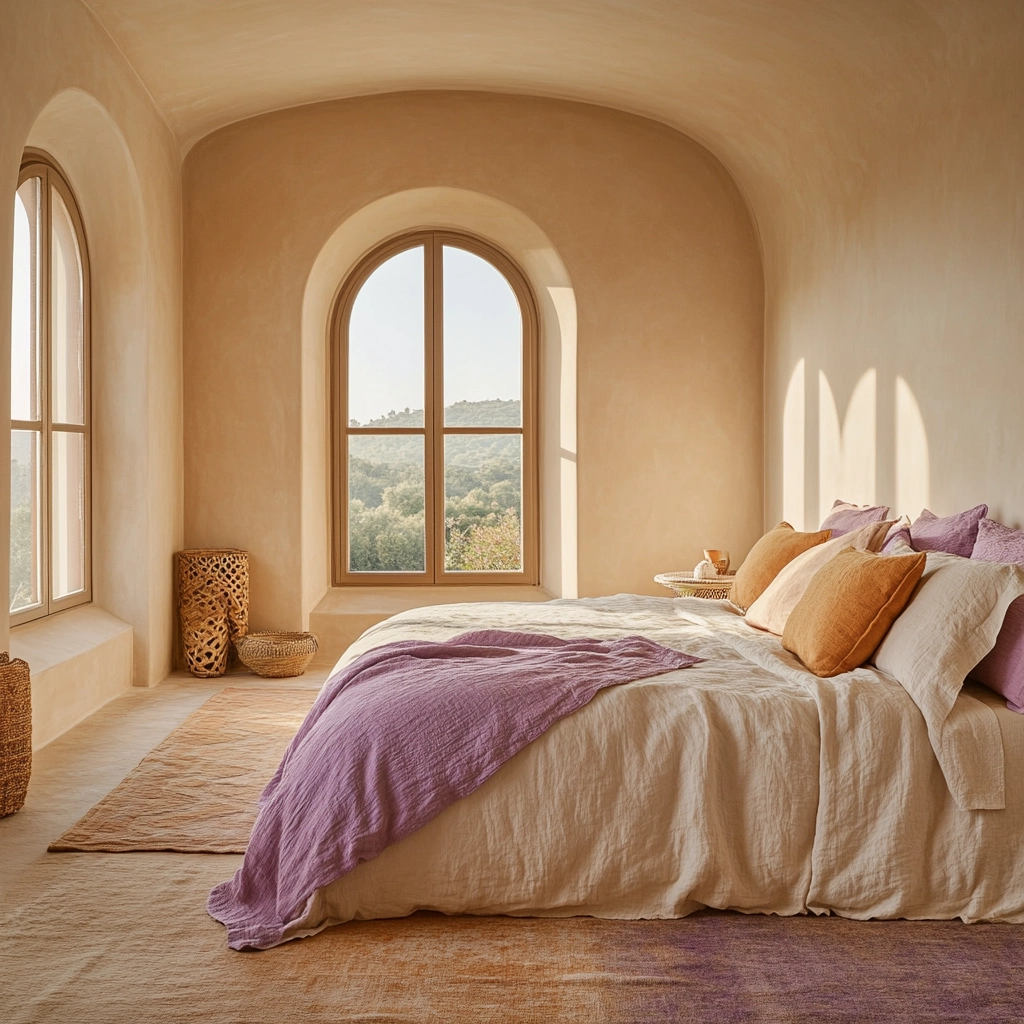 beige and lavender bedroom 62