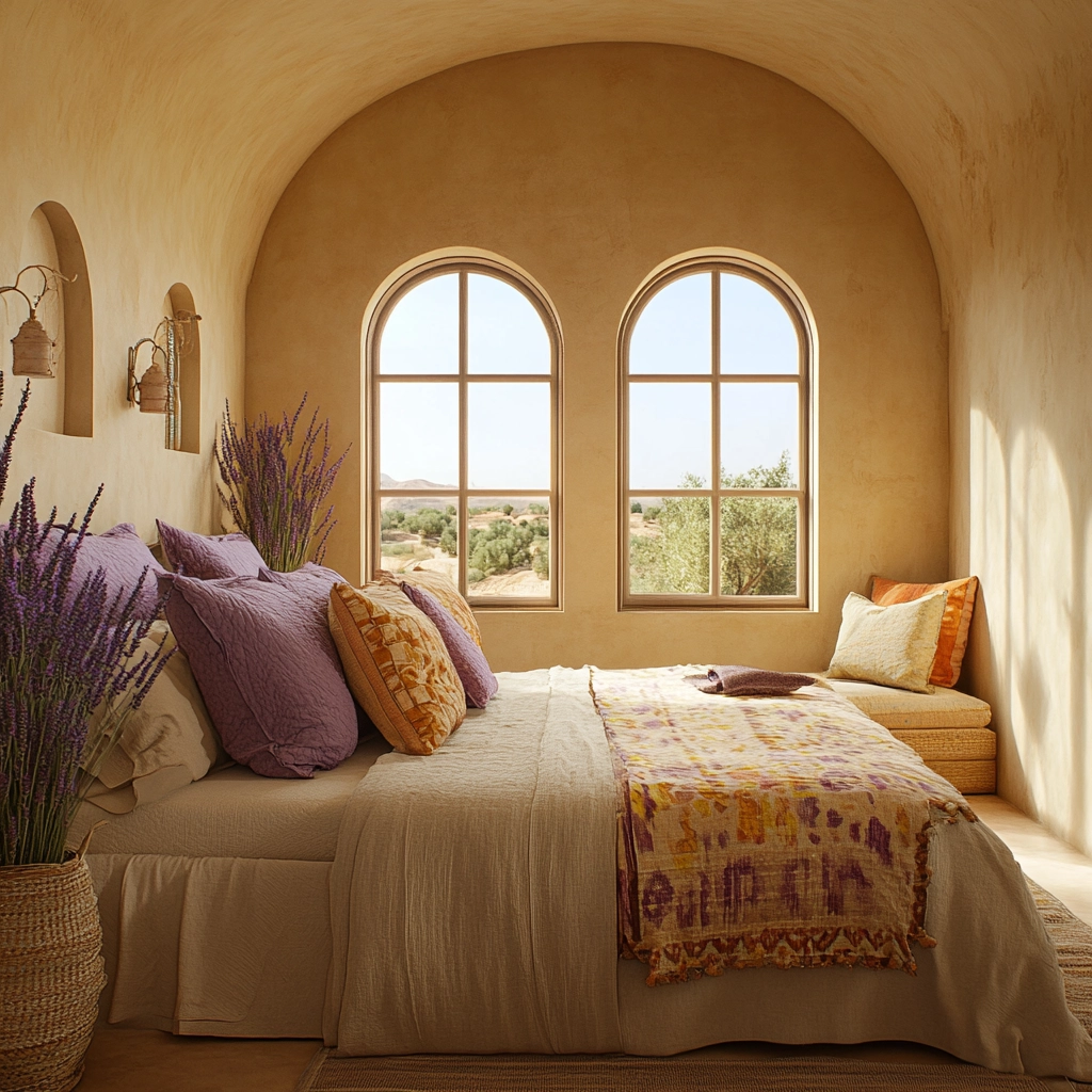 beige and lavender bedroom 63