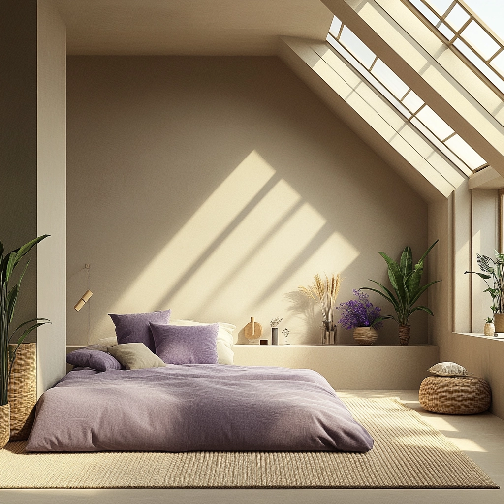 beige and lavender bedroom 66