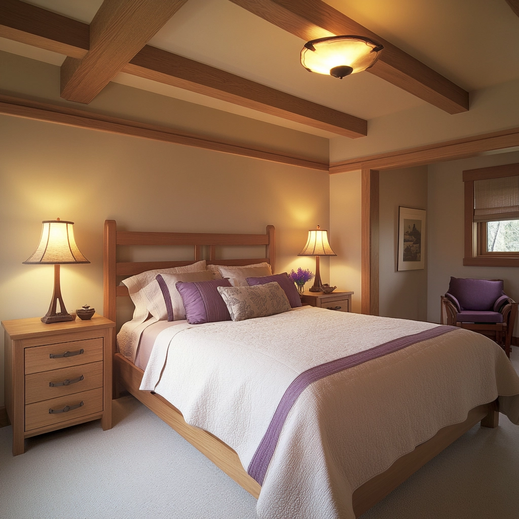 beige and lavender bedroom 69